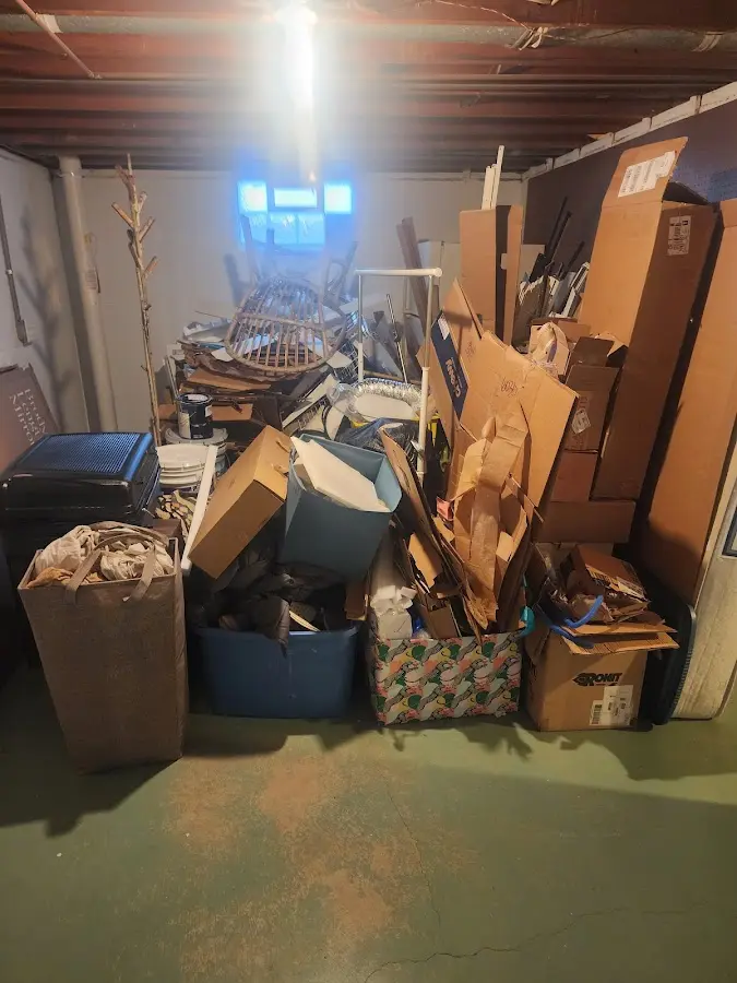 Roll-off dumpster container at job site for 4 Yard Dumpster Rental in Maybrook